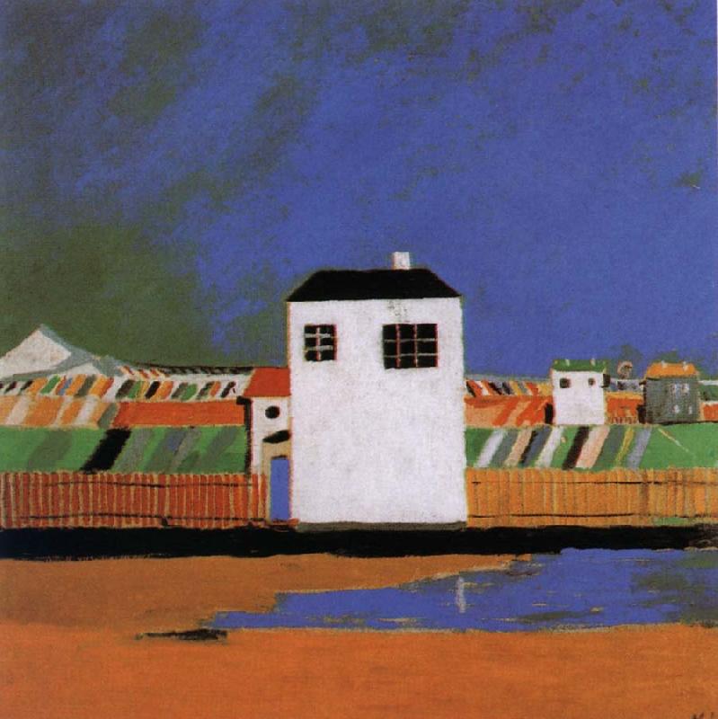 Kasimir Malevich A white house in the landscape France oil painting art